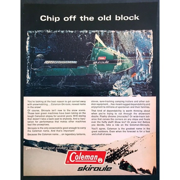 1971 Coleman Skiroule Snowmobile photo "Newest Name in Snow" vintage print ad - Picture 1 of 1